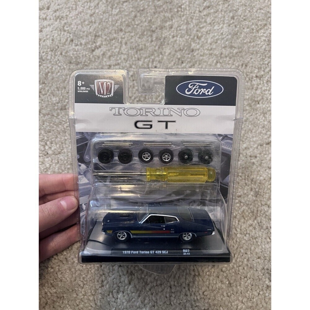 M2 Machines 1970 Ford Torino GT 429 SCJ Auto-Wheels 1:64 Blue Diecast Car